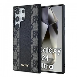 Θήκη DKNY Δερμάτινη με Σχέδιο Checkered Mono και MagSafe για Samsung Galaxy S24 Ultra – Μαύρη