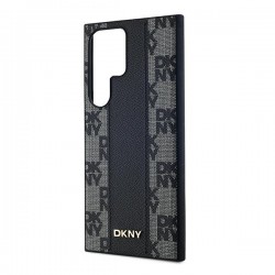 Θήκη DKNY Δερμάτινη με Σχέδιο Checkered Mono και MagSafe για Samsung Galaxy S24 Ultra – Μαύρη