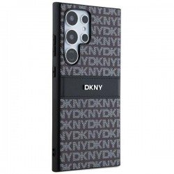 Θήκη DKNY Δερμάτινη με Σχέδιο Ρίγα Mono & Μεταλλικό Λογότυπο (DKHCS24LPRTHSLK) για Samsung Galaxy S24 Ultra – Μαύρη
