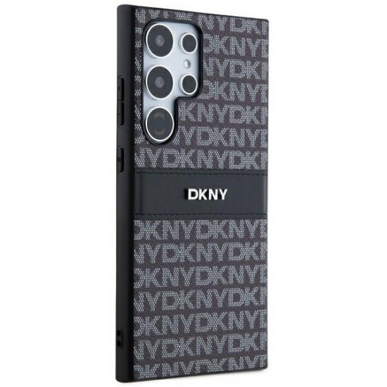 Θήκη DKNY Δερμάτινη με Σχέδιο Ρίγα Mono & Μεταλλικό Λογότυπο (DKHCS24LPRTHSLK) για Samsung Galaxy S24 Ultra – Μαύρη