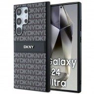 Θήκη DKNY Δερμάτινη με Σχέδιο Ρίγα Mono & Μεταλλικό Λογότυπο (DKHCS24LPRTHSLK) για Samsung Galaxy S24 Ultra – Μαύρη