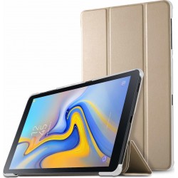 Θήκη Βιβλίο Για SAMSUNG GALAXY Tab A 10.5 (T590/T595) Tri-Fold με Διάφανη Πλάτη Σιλικονης - Χρυσό