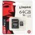 Κάρτα Μνήμης Kingston MicroSDHC 64GB Class 10 με Adapter (SDC10/64GB)