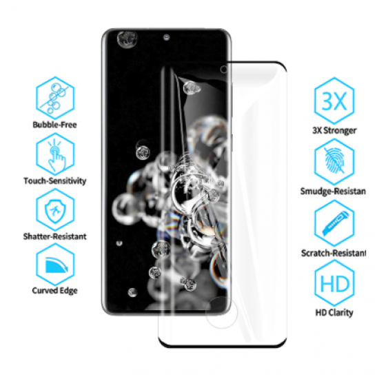 TEMPERED GLASS Για SAMSUNG GALAXY S20 FULL GLUE 5D Προστασία Οθόνης - Μαύρος