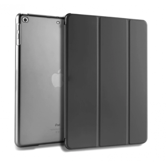 Θήκη Βιβλίο Για Apple iPad 2019 10.2" Tri-Fold με Διάφανη Πλάτη Σιλικονης - Μαύρο