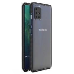 Θήκη για Samsung Galaxy A51 Back Spring Σιλικόνης cover gel Σιλικόνης with a colorful frame - Black