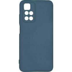 Silky and Soft Touch Liquid Back Cover Silicone Blue Dark Xiaomi Redmi Note 11