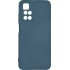 Silky and Soft Touch Liquid Back Cover Silicone Blue Dark Xiaomi Redmi Note 11