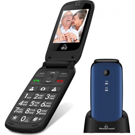 Powertech Sentry IV Dual SIM Mobile Phone Buttons for Seniors (Greek Menu) Blue