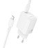 Borofone BN28 Fuente Φορτιστής Τοίχου USB-C PD 30W με Καλώδιο USB-C σε Lightning - White