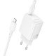 Borofone BN28 Fuente Φορτιστής Τοίχου USB-C PD 30W με Καλώδιο USB-C σε Lightning - White