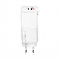 Forever Φορτιστής Υψηλής Ισχύος 65W με Θύρες USB-C & USB – Λευκός