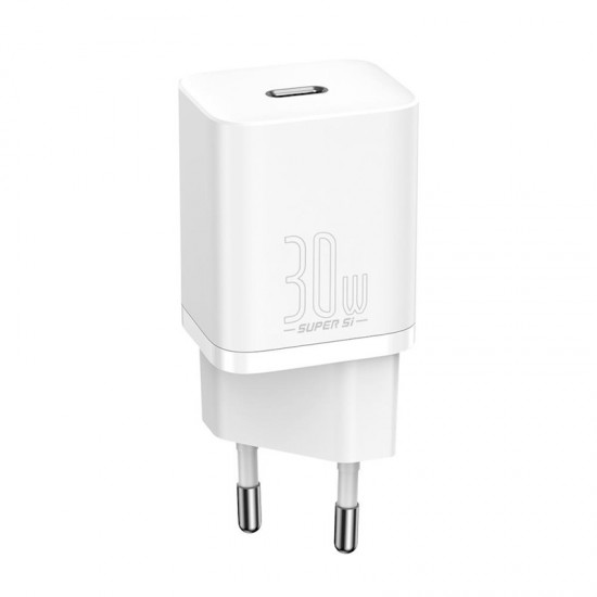 Baseus Φορτιστής Super Si Γρήγορης Φόρτισης 30W USB-C (CCSUP-J02) – Λευκός Baseus Φορτιστής Super Si Γρήγορης Φόρτισης 30W USB-C (CCSUP-J02) – Λευκός