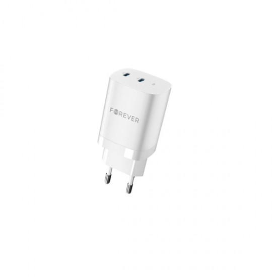 Forever Φορτιστής GaN 35W με 2 Θύρες USB-C – Λευκός