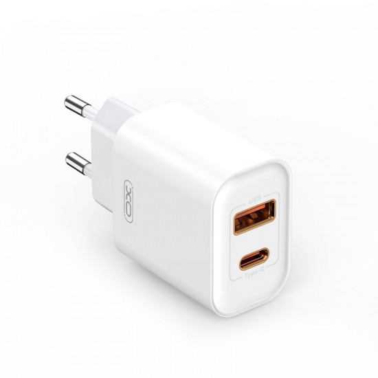 Φορτιστής XO-CE12(EU) 20W (PD+QC) με Θύρες USB-A & USB-C – Λευκός Φορτιστής XO-CE12(EU) 20W (PD+QC) με Θύρες USB-A & USB-C – Λευκός
