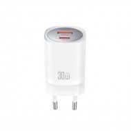 XO-CE21(EU) Φορτιστής GaN 30W με Θύρες USB-C & USB – Λευκός