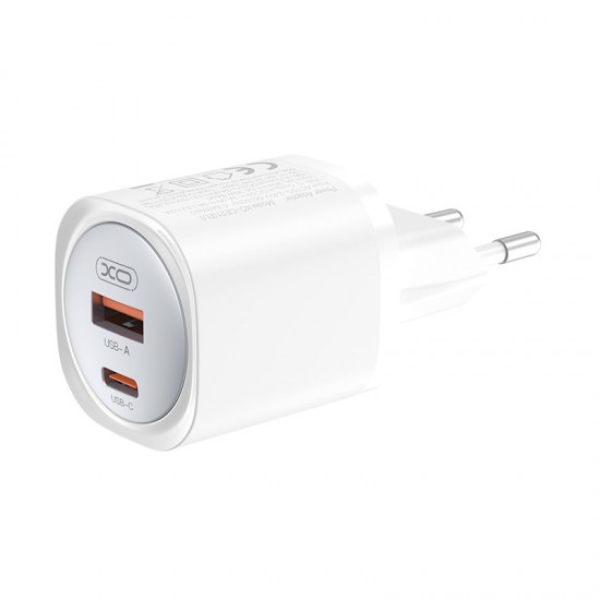 XO-CE21(EU) Φορτιστής GaN 30W με Θύρες USB-C & USB – Λευκός
