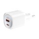 XO-CE21(EU) Φορτιστής GaN 30W με Θύρες USB-C & USB – Λευκός
