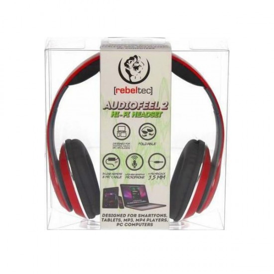 Rebeltec Audiofeel 2 Ενσύρματα Ακουστικά Over-Ear – Κόκκινο Rebeltec Audiofeel 2 Ενσύρματα Ακουστικά Over-Ear – Κόκκινο