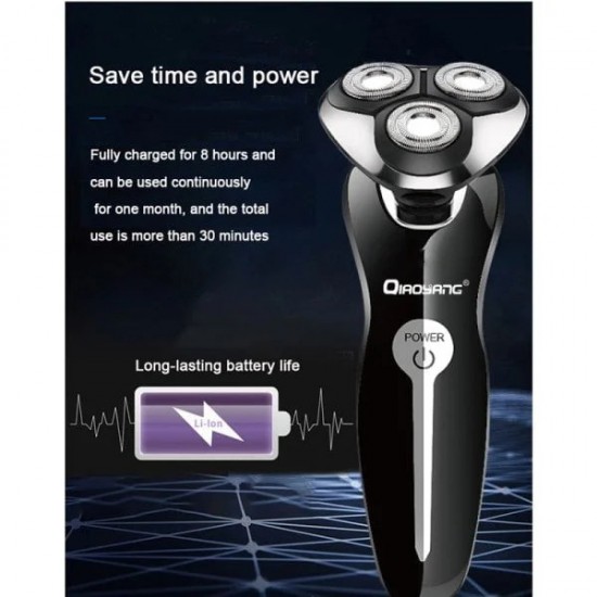 Andowl Q-L8005 Wet & Dry Shaver | Washable Rechargeable Razor - Black