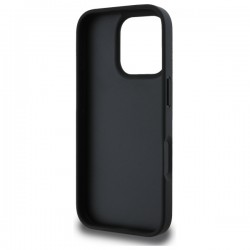 Θήκη DKNY Δερμάτινη Hardcase με Ανάγλυφο Σχέδιο Ρίγα Tonal (DKHCP16XPRTHSLK) για iPhone 16 Pro Max – Μαύρη