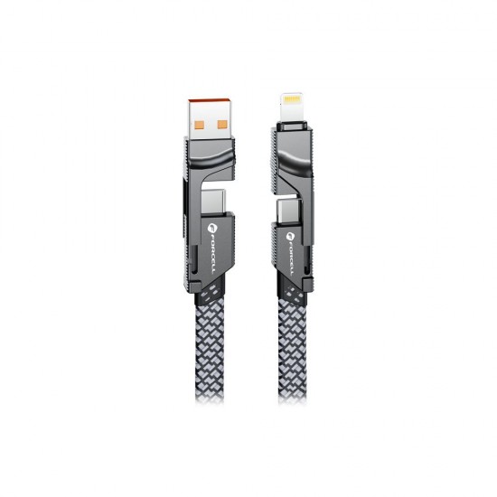 Forcell F-Energy C241 4σε1 USB-C / USB-A σε USB-C / Lightning Καλώδιο 60W 1m
