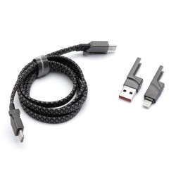 Forcell F-Energy C241 4σε1 USB-C / USB-A σε USB-C / Lightning Καλώδιο 60W 1m