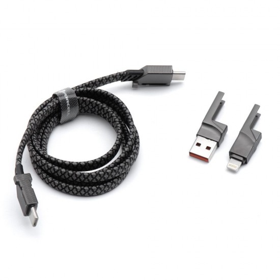 Forcell F-Energy C241 4σε1 USB-C / USB-A σε USB-C / Lightning Καλώδιο 60W 1m