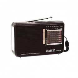 CMiK MK-978 Ρετρό Φορητό Ραδιόφωνο – Επαναφορτιζόμενο με Bluetooth και USB – Μαύρο