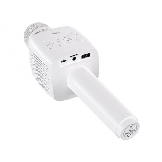 Hoco BK5 Ασύρματο Bluetooth Μικρόφωνο Καραόκε – Λευκό Hoco BK5 Ασύρματο Bluetooth Μικρόφωνο Καραόκε – Λευκό