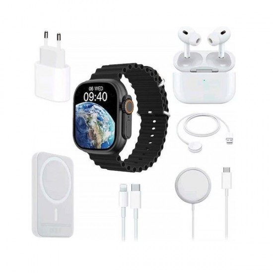 X8 Combo Smartwatch 49mm με Μέτρηση Καρδιακών Παλμών – Μαύρο