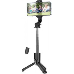 Hoco K17 Selfie Stick Τρίποδο Κινητού με Bluetooth Μαύρο