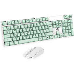 Leewello YPX-035 Ασύρματο Σετ Πληκτρολόγιο & Ποντίκι Ελληνικό Πράσινο